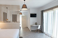 The interior of the deluxe suite at Villa Irini in Sifnos