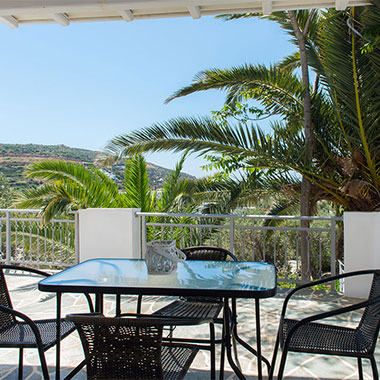 Chambre à coucher de l'appartement de la Villa Irini à Sifnos